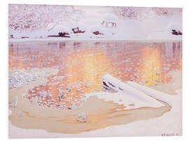 Foam board print Sun reflections over winter landscape