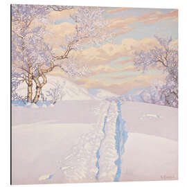 Magnettafel Winterlandschaft mit Skispuren