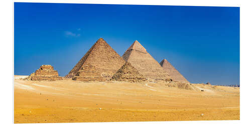 Foam board print Pyramids of Cheops, Chephren and Mykerinos, Giza