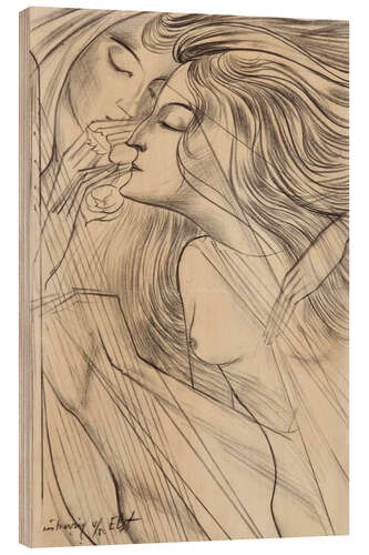 Wood print Two muses