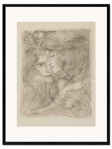 Impression artistique encadrée Deux femmes