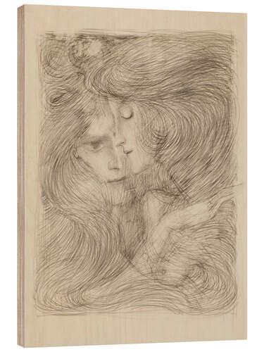 Wood print Two women