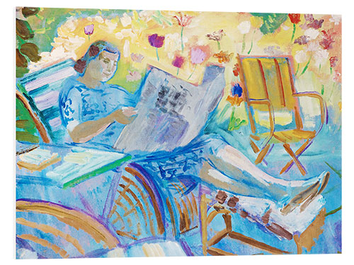 Foam board print Reading woman