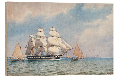 Wood print Vanadis sail to Jaluit Island in the South Pacific