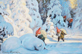 Magnettafel Überbringen der Weihnachtsgeschenke