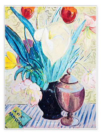 Poster Still life with tulips and urn
