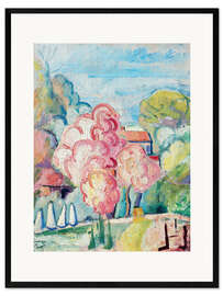 Ingelijste kunstdruk A blossoming fruit tree