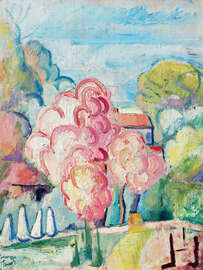 Magnettafel Ein blühender Obstbaum