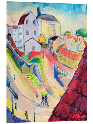 Acrylglas print Red roof - view of the Glasbruksgatan