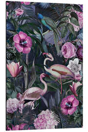 Magnettafel Flamingos im dunklen Dschungel