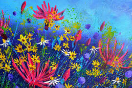 Magnettafel Rosa Kornblumen