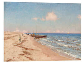 Foam board print Beach motif with fishermen and fishing boats