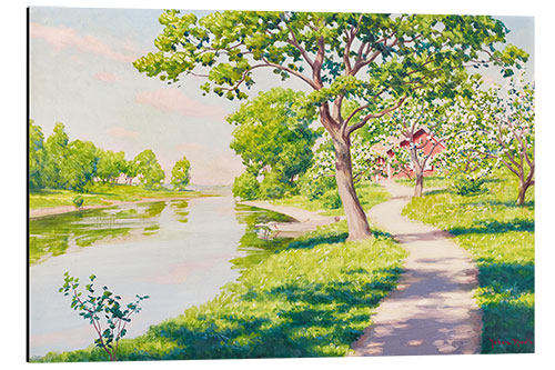 Alubild Sommergrün am Fluss