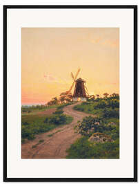Gerahmter Kunstdruck Windmühle bei Sonnenaufgang
