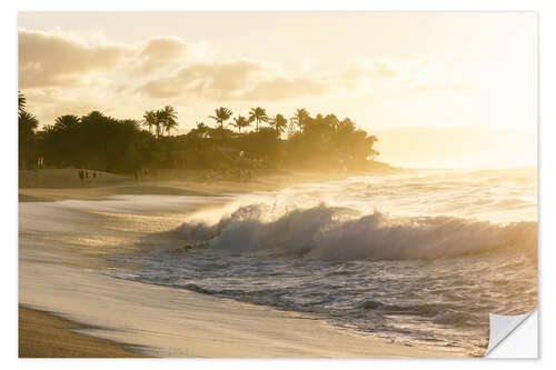 Wandsticker Goldenes Licht am Strand auf Hawaii