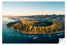Wandsticker Diamond-Head-Krater auf Honolulu, Hawaii
