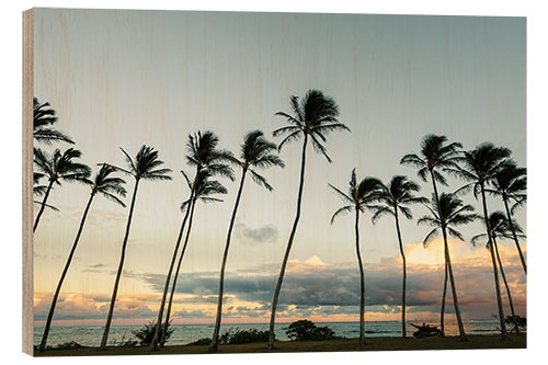 Holzbild Palmen auf Kauai, Hawaii