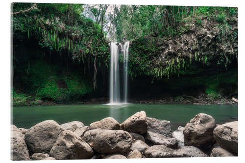 Acrylic print Waterfall in Hawaii
