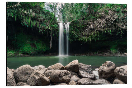 Aluminium print Waterfall in Hawaii