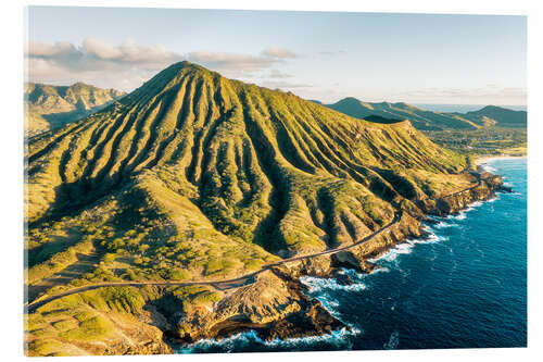 Stampa su vetro acrilico Cratere all'alba, Hawaii
