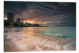 Aluminium print Waikiki at sunrise