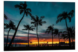 Alubild Palmen im Sonnenuntergang, Hawaii