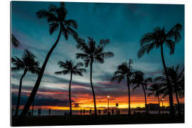 Gallery Print Palmen im Sonnenuntergang, Hawaii