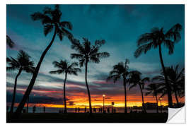 Wall sticker Palm trees in the sunset, Hawaii