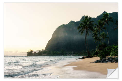 Selvklebende plakat Tropical beach in Hawaii