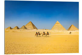 Gallery print Pyramids of Giza with camel caravan