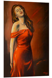 Foam board print Lady in red dress