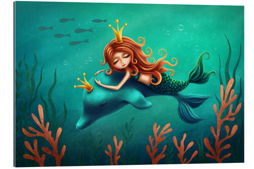 Gallery print Little Mermaid and Dolphin