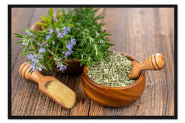 Gerahmter Kunstdruck Blühender Rosmarin