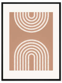 Gerahmter Kunstdruck Zwei Regenbogen, Beige