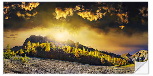 Wall sticker Luminous mountain forest at the Lamsenspitze