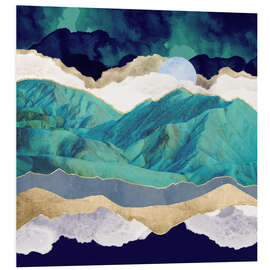 Foam board print Teal Mountains