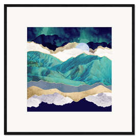 Framed art print Teal Mountains