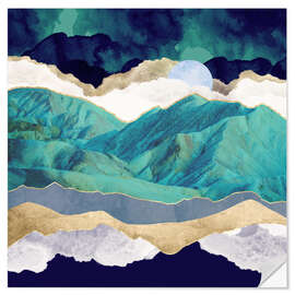 Wall sticker Teal Mountains