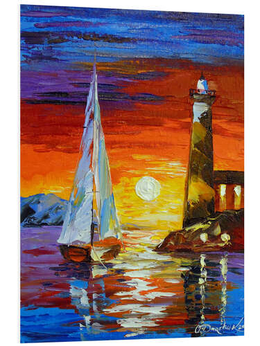 PVC print Sailboat and lighthouse