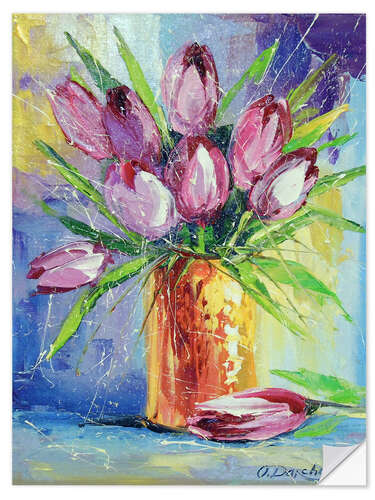 Selvklebende plakat Bouquet of tulips