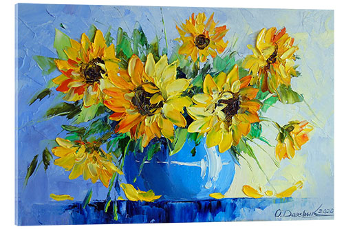 Acrylglasbild Ein Strauß Sonnenblumen