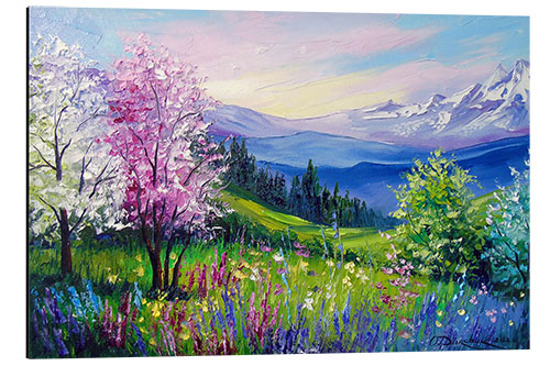 Tableau en aluminium Printemps dans les Alpes