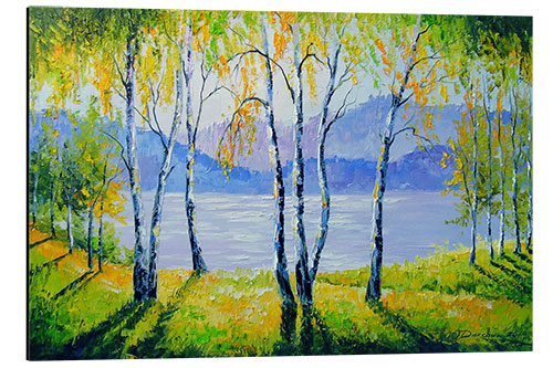 Alumiinitaulu Birches by the river