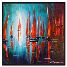 Gerahmter Kunstdruck Segelboote auf der Wasserstraße