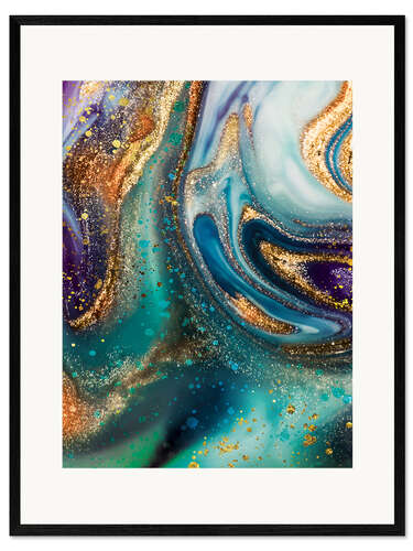 Ingelijste kunstdruk Fluid Painting III