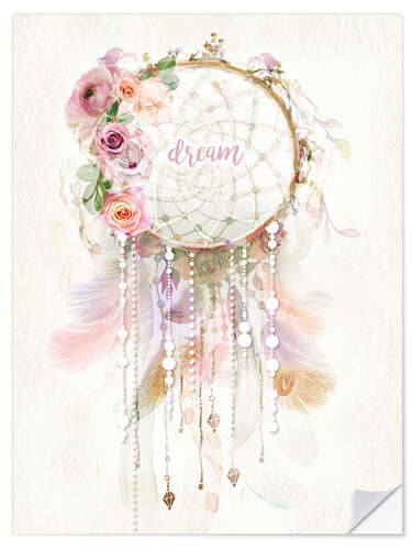 Selvklebende plakat Rosé dream catcher