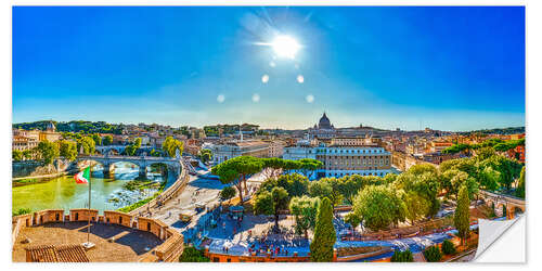 Selvklebende plakat View from Castel Sant'Angelo, Rome