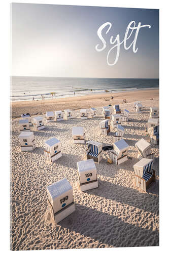 Acrylic print Summer evening on the beach on Sylt