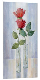 Tableau en aluminium Deux roses