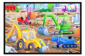 Gerahmter Kunstdruck Auf der Baustelle